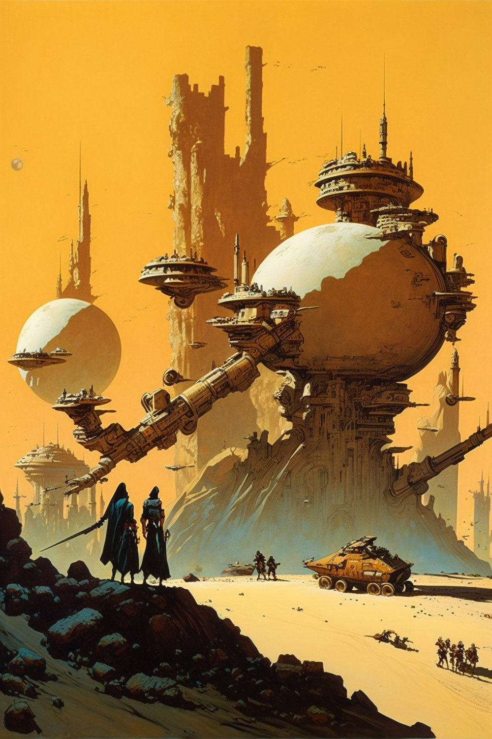 Ai关键词描述-弗兰克·弗雷泽塔的科幻沙漠之城