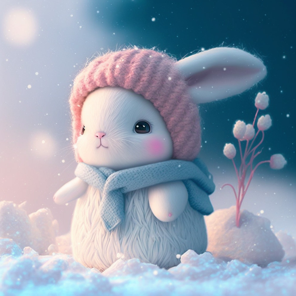 Ai关键词描述-超级可爱的小白兔