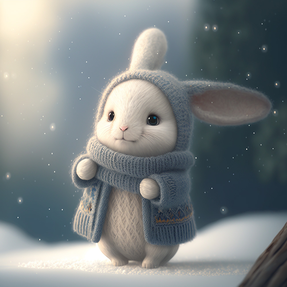 Ai关键词描述-超级可爱的小兔子