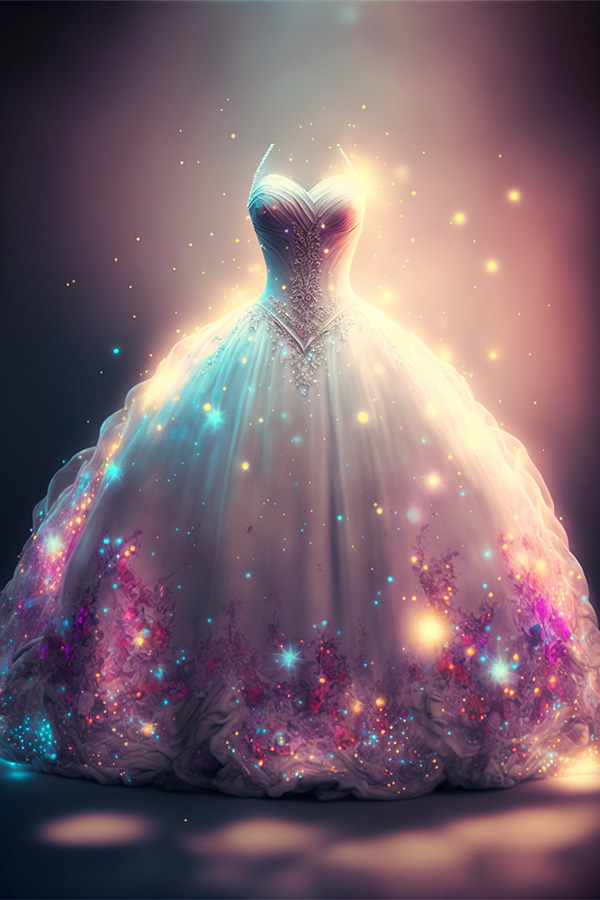 Ai关键词描述-美丽的水晶婚纱