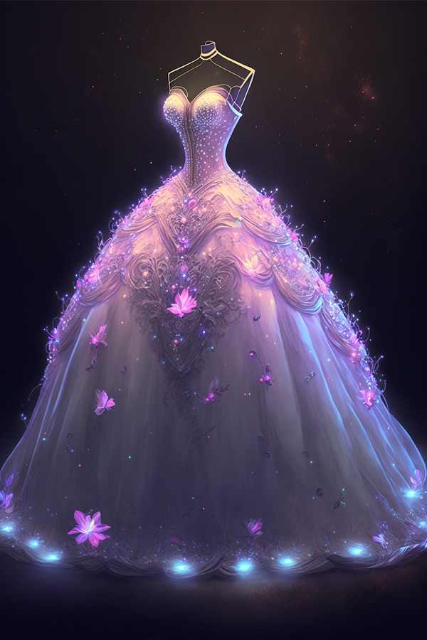 Ai关键词描述-美丽的水晶婚纱