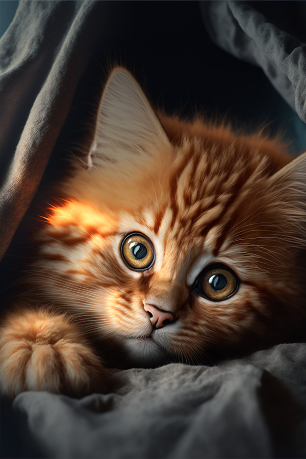Ai关键词描述-橙色小猫