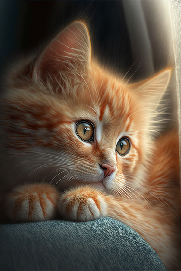 Ai关键词描述-橙色小猫