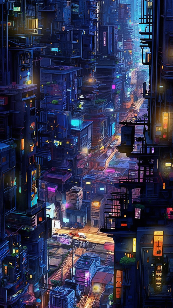 Ai关键词描述-城市夜景